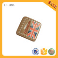 LB383 Square shape hand making garment label logo deboss leather label for garment/bag/hat